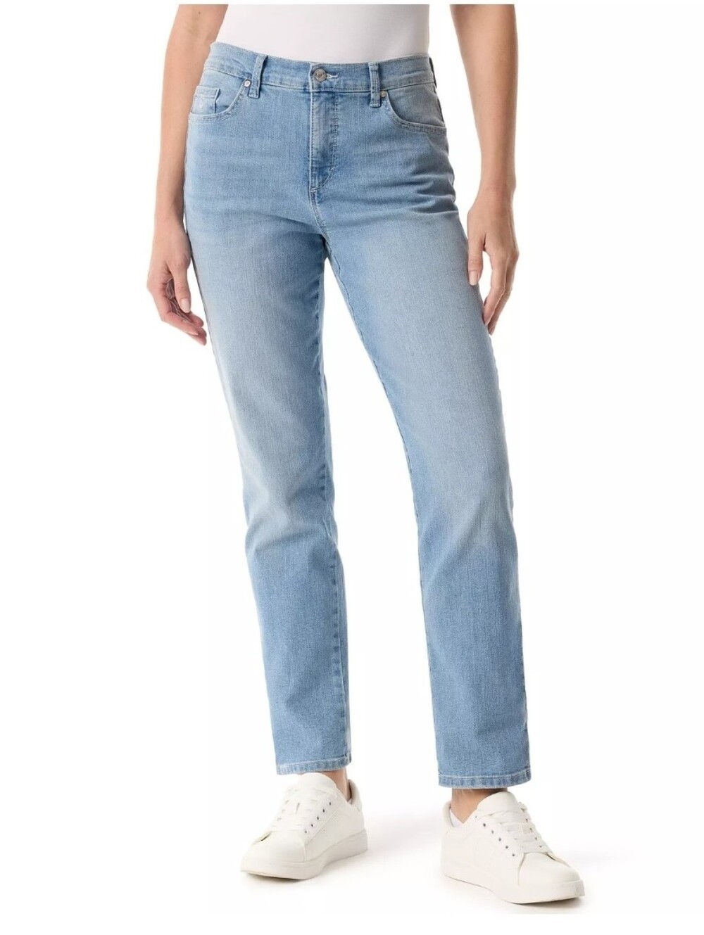 Gloria Vanderbilt Light Blue Straight Leg Jeans Slimming Size 12 Average